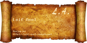 Leif Axel névjegykártya